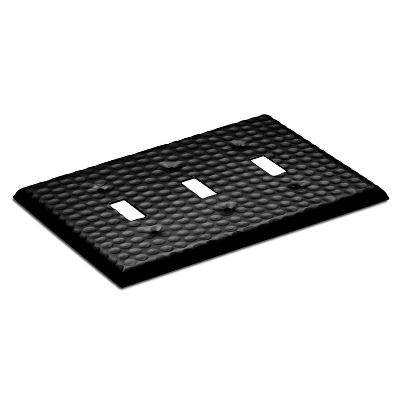 Monarch Abode Toggle Light Switch Cover Plate â€“ 3-Gang Matte Black Outlet Covers, Hand Hammered Decorative Outlet Cover Wall Plates, Light Switch Plate Covers for Electric Outlets, Pack of 1 - Image 5